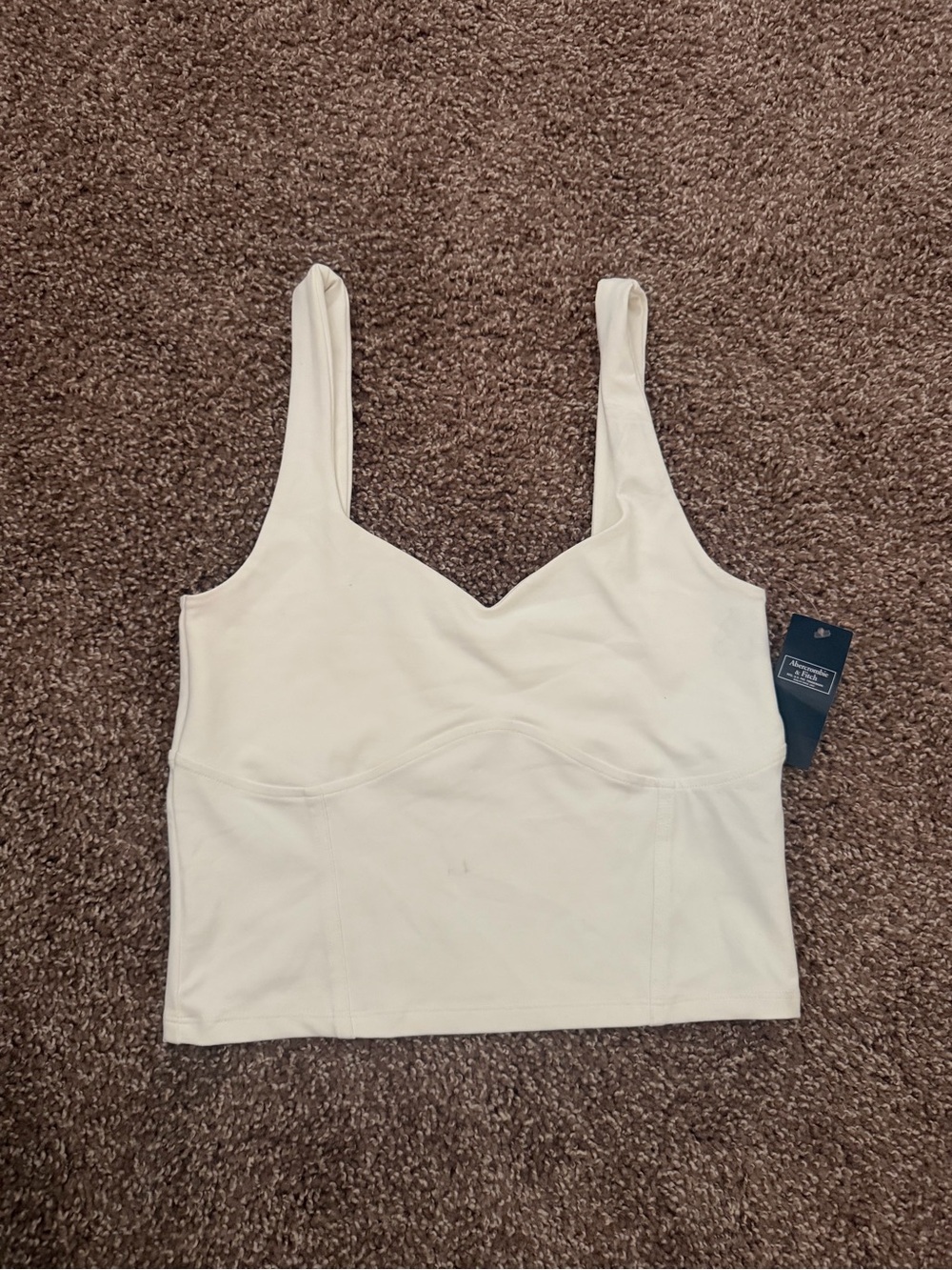 NWT Abercrombie & Fitch Ivory Tank Crop Top